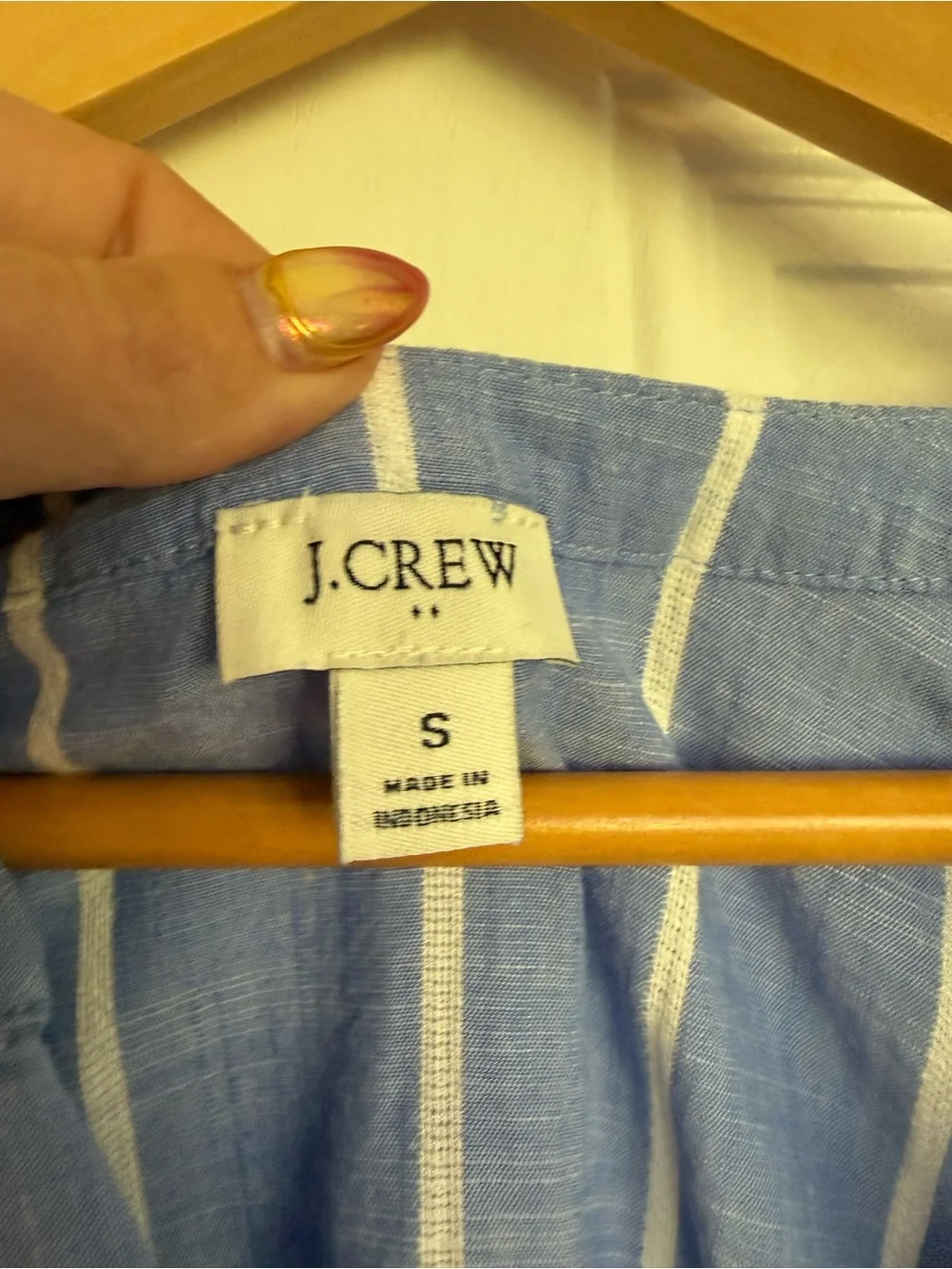 2 for $30 sale: J. Crew blue and white striped V-neck tunic top blouse